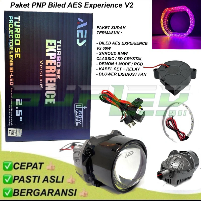 Paket Biled aes Turbo Se Experience v2 60w 2.5 Inch Low 60w High 70W