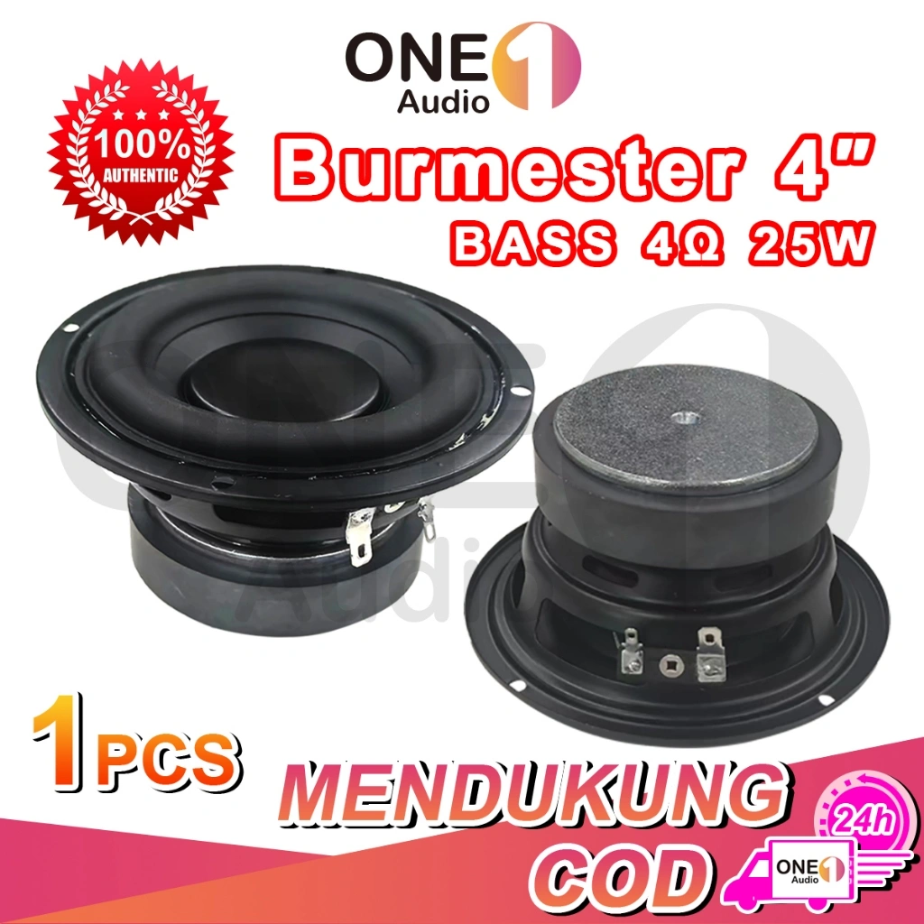 OneAudio BA 4 inci 4Ω 25W Subwoofer Speaker Audio Mobil Speaker Spline Woofer Subwoofer