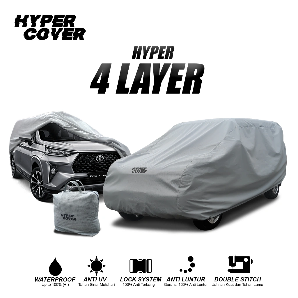HYPER COVER - Cover Mobil 4 Layer Outdoor Waterproof Tebal Bonus Tas Penyimpanan