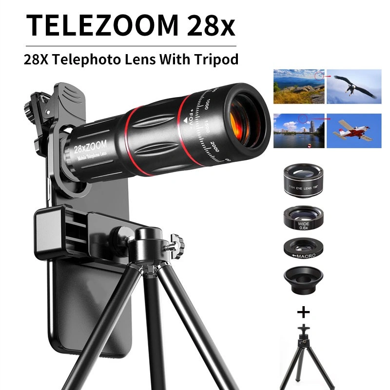 28X Telezoom Lensa Apexel Kamera HP Lens 18x25 Tele Zoom Handphone Bermata HD Ponsel Lensa Optik