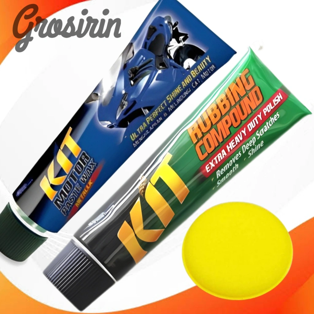 PAKET PENGKILAP MOTOR BODY METAL SEPERTI BARU KIT RUBBING KOMPOUND+KIT MOTOR METALLIC+SPONS PAD