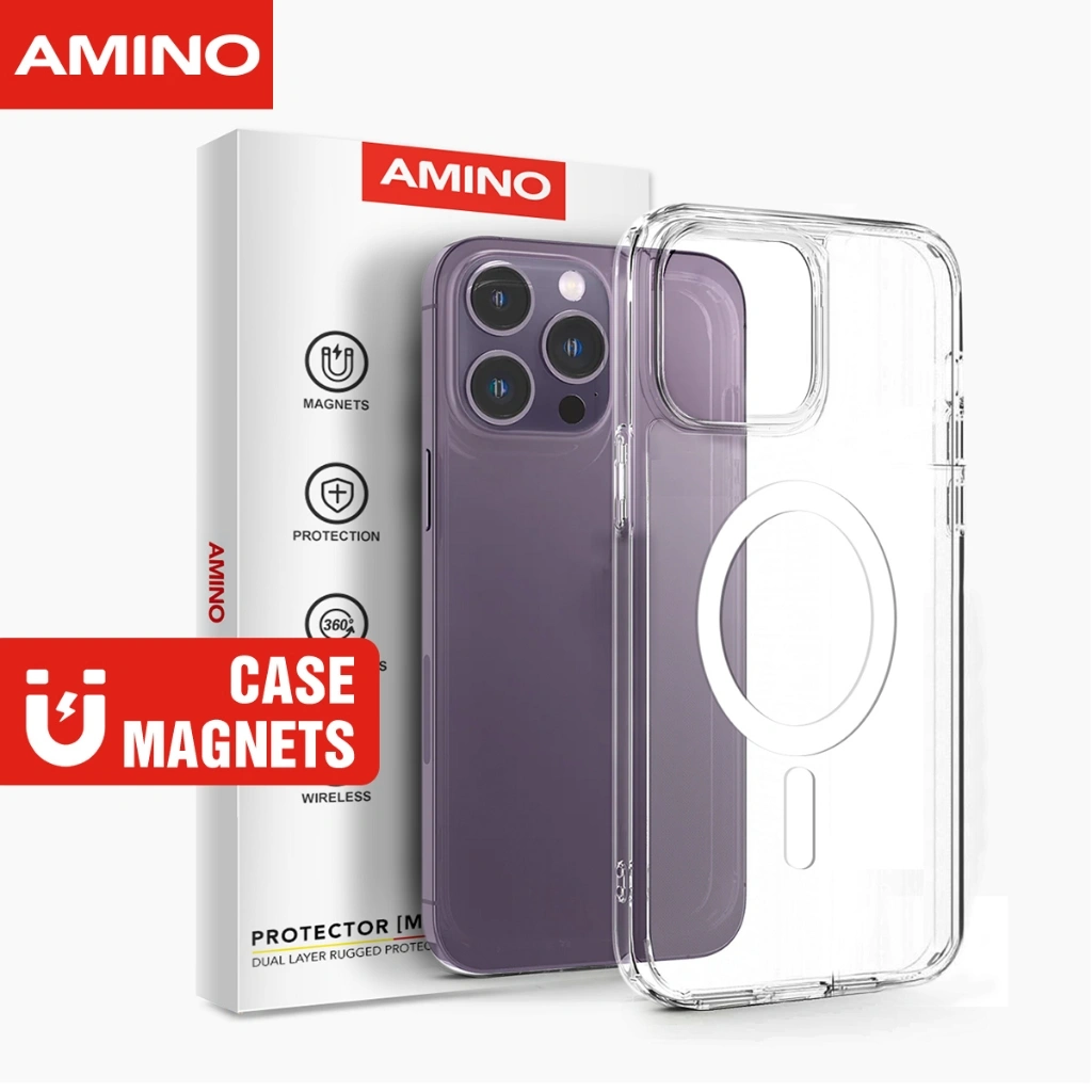 AMINO Magnetic Case Untuk Iphone 17 17 Pro 17 Pro max 17 Air 11 16 16 Pro Max 16 Plus 15 Pro Max 14 Pro Max 13 Pro Max 14 Plus 15 Plus 12 Pro Max 11 Pro Max Clear Hybrid Bumper Casing