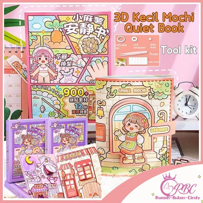 [Penjual Lokal] Mainan Stiker Quiet Book DIY 3D Mainan Edukasi Busy Book Buku Mainan Kreatif Cerita Anak Aktifitas Menempel Boneka Kartun Paper Doll Dress Up Stiker Latihan Montessori