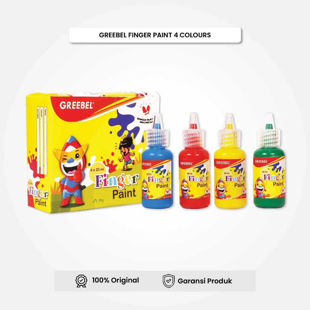 Greebel Finger Paint 4 Warna Cat Air Edukasi Dan Kreativitas Anak Washable