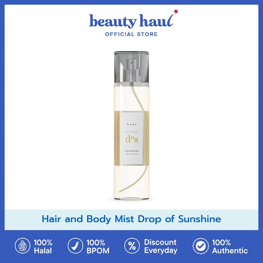HMNS Hair and Body Mist Drop of Sunshine - Body Mist HMNS dengan Aroma Segar, Bisa untuk Rambut & Badan, Body Mist Ringan yang Tahan Lama