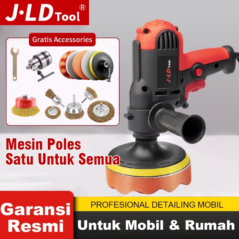 JLD Mesin Poles 8-In-1 Polishing + Waxing + Grinding + Coating + Drilling + Buffing + Compounding + Sandging  Alat Poles Jld Polisher Variabel Speed Multifungsi Lengkap Variabel Speed