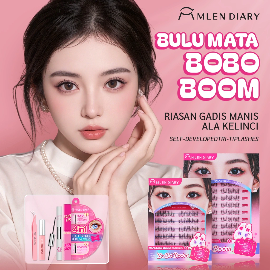 Mlen Diary Bulu Mata Bling Baby Series Palsu Mata BoBo/DuDu/MeMe Bulu Mata Natural 8-13mm Bulu Mata Eyelash Extension