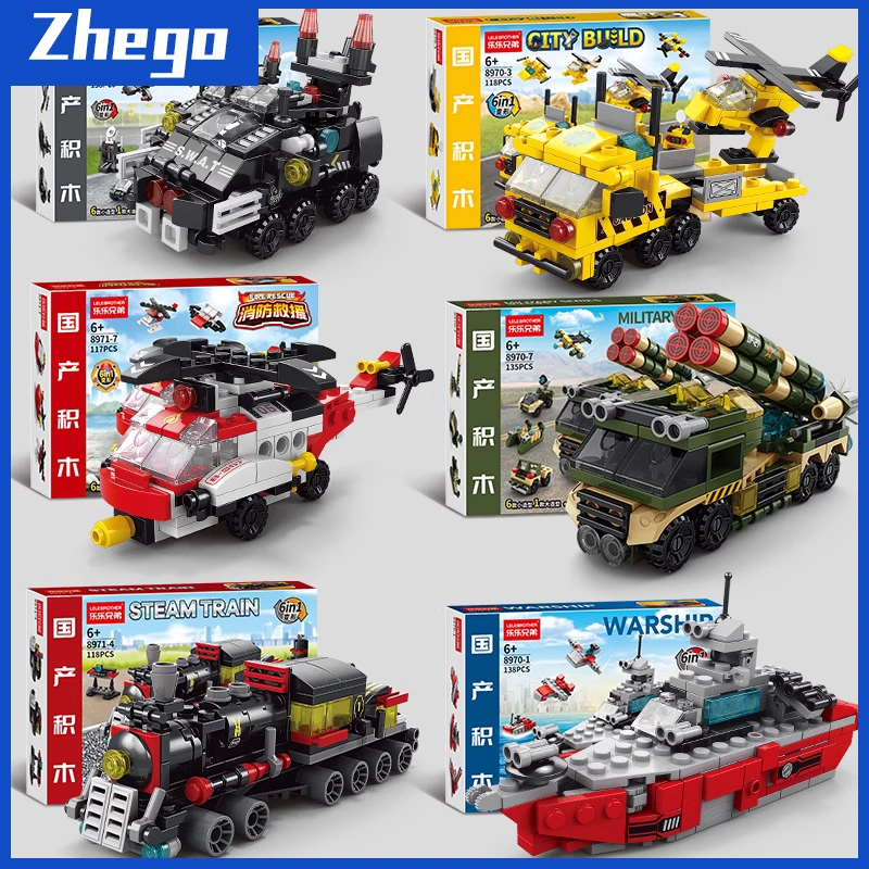 6IN1 Fire/ Police /SWAT Model Constructions Satuan City Kreatif Bricks Mainan Anak Edukasi