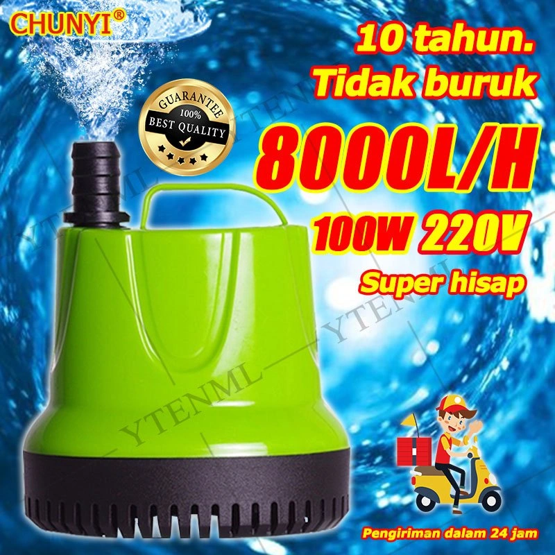8000L/H Pompa Air 10 tahun Tidak buruk Pompa Air Celup Aquarium 25w 40w 80w 100w 125w pompa akuarium pompa air aquarium Pompa sumur dangkal WATERPUMP POMPA CELUP AQUARIUM pompa air kolam ikan pompa kolam ikan
