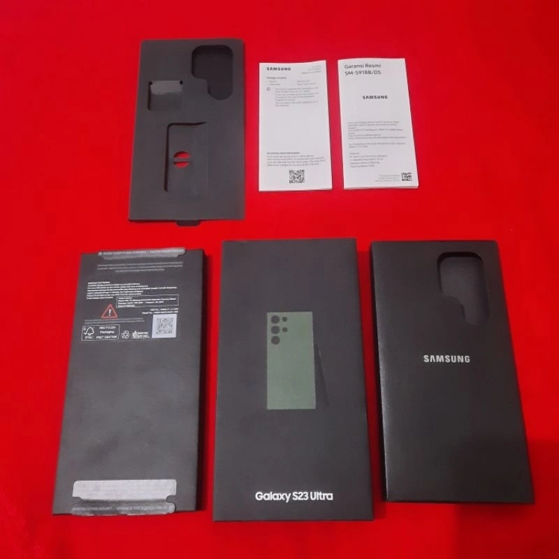 dus box samsung galaxy s23 ultra green original 100% copotan sein lengkap manual book
