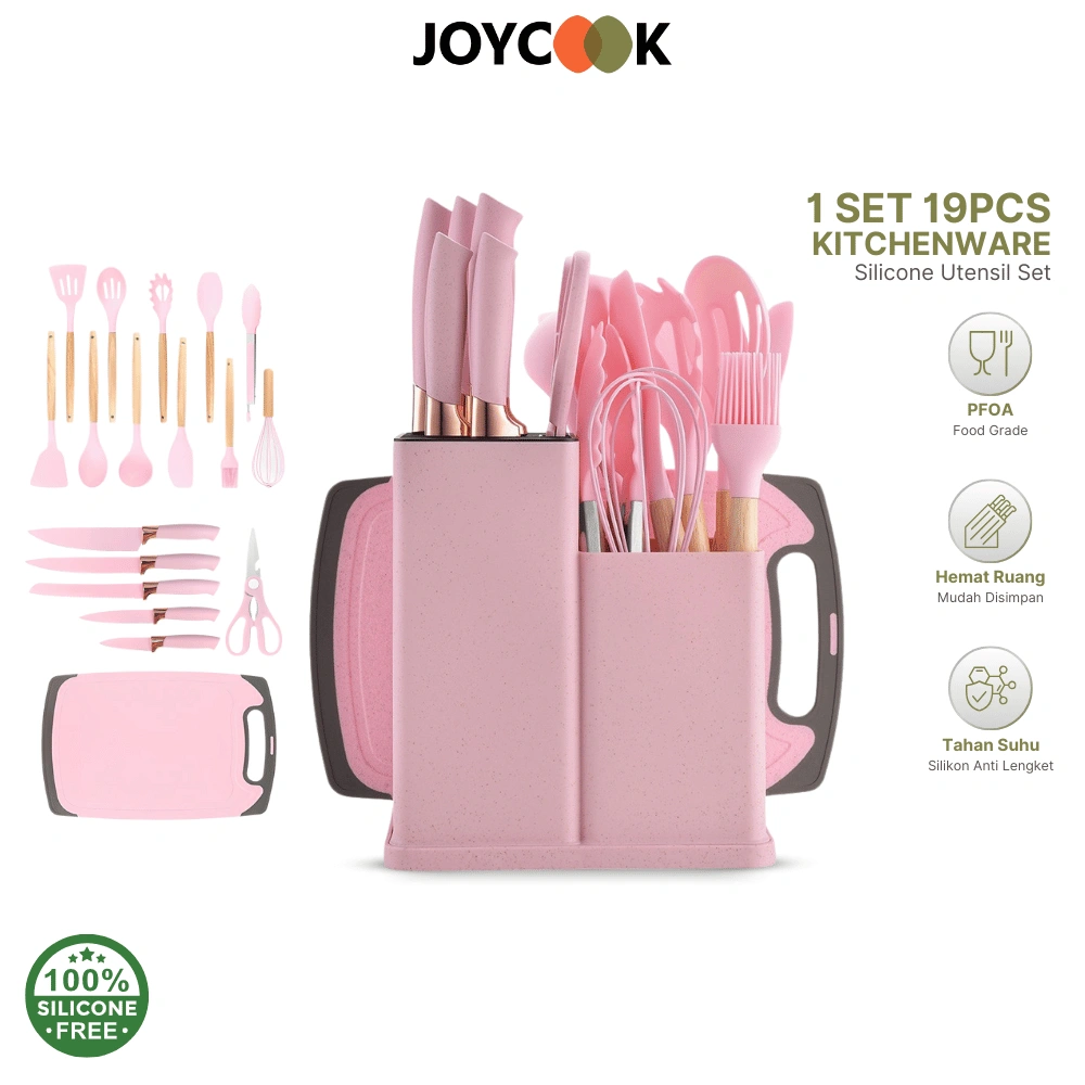 JOYCOOK 19 Pcs Spatula Silikon Set Silicone Utensil Set Premium 19in1 Include Talenan