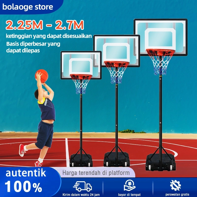 [BOLAGE] Tingkat tinggi 2.25-2.7 meter Rak basket anak -anak/NBA Portable Ring Basket anak /Anak birthday gift/Basketball hoop RING STAND BASKET BALL MAINAN ANAK SET BOLA BASKET  STAND BESI/olahraga peralatan kebugaran rumah