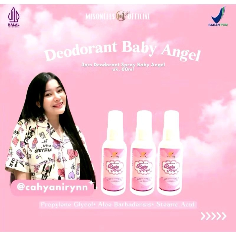 (3 PCS) MISONELLS BABY ANGEL DEODORANT SPRAY WHITENING 60ML