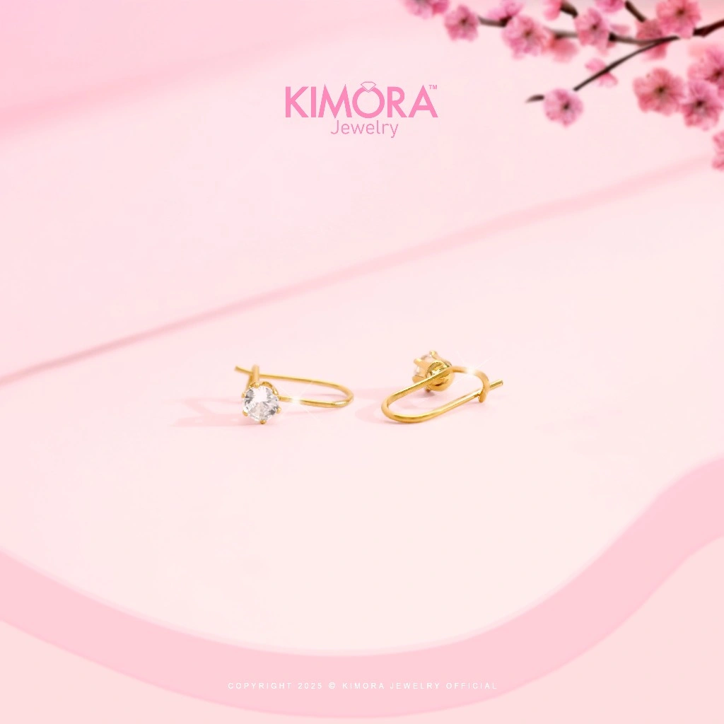 Kimora - Anting Hoop Titanium Wanita Cerin Gold Plated 18k Ant77 - Ant02 - Anr170