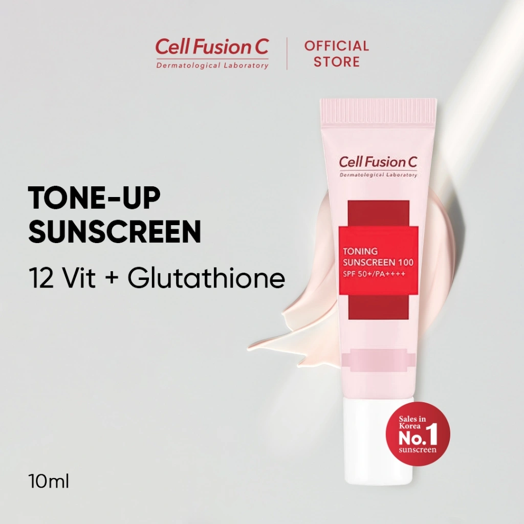 CELL FUSION C - Toning Sunscreen 100 SPF50+ PA++++ (On the Go 10ml) | Korea’s No.1 Tone Up Hybrid Sunscreen (Mixed Physical & Chemical Sunscreen)