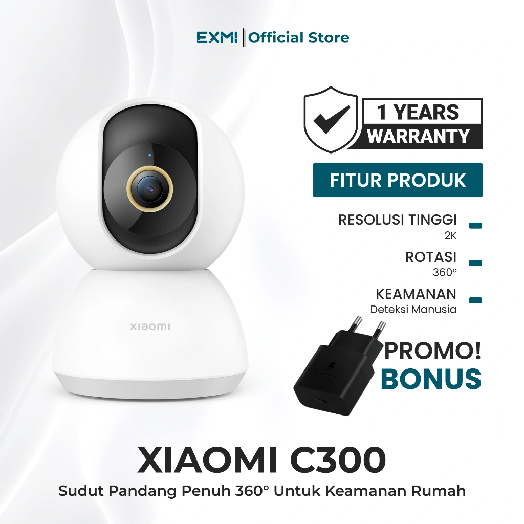 Xiaomi Smart Camera C300 2K | CCTV 360 | Night Vision Inframerah | Deteksi Manusia