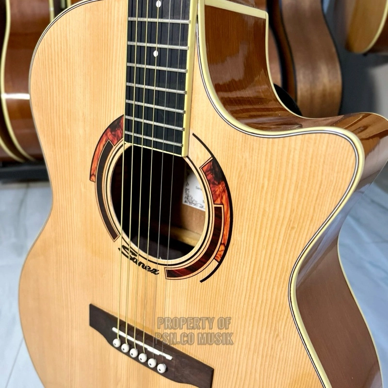 SANEZ ST 100 NA ORIGINAL Gitar Akustik Elektrik Tanam Besi Packing Kayu