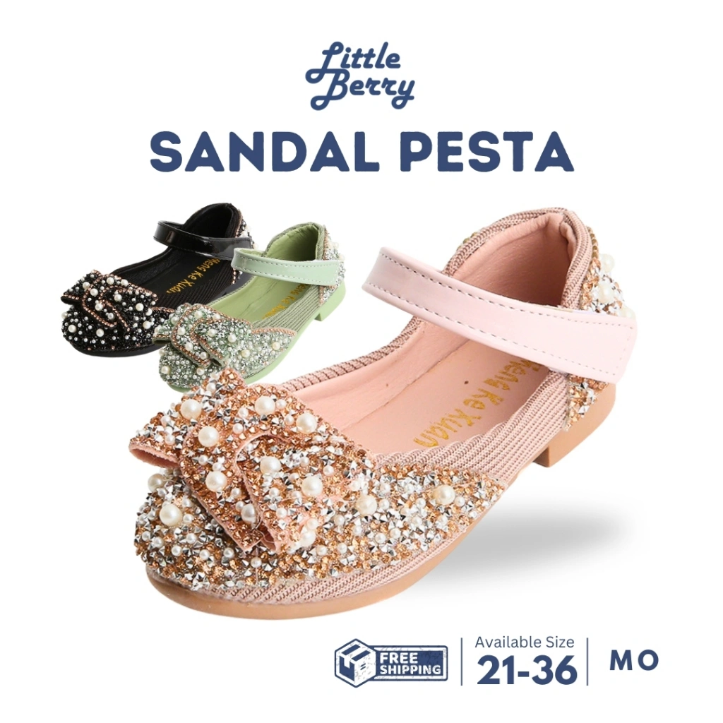 LITBERRY - Sandal Sepatu Anak Perempuan Pesta  Baru 2021 Size 21 - 36 Type MO