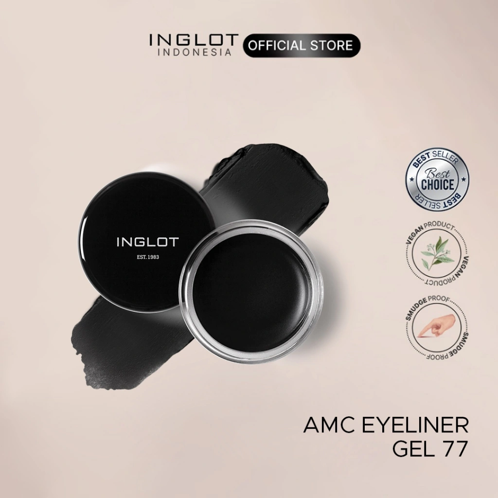 INGLOT AMC Eyeliner Gel Matte 77 Black - Waterproof, 5.5gr