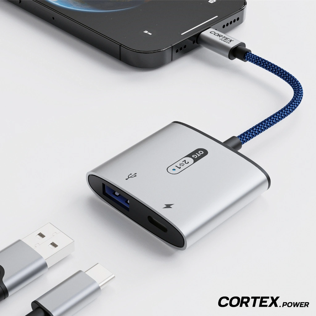 Cortex Power - MH366 Type-C To USB 3.0 OTG Soundcard + 60W Charging 2in1 Adapter
