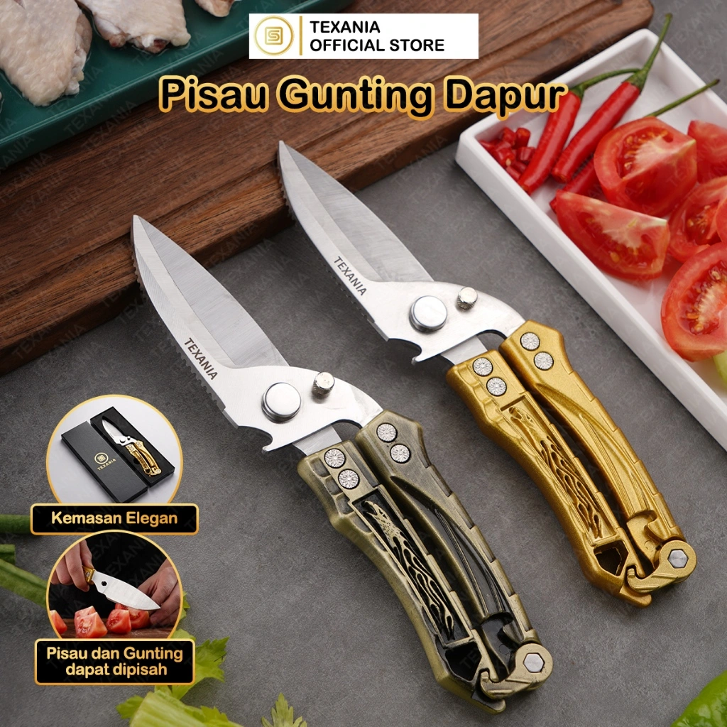 TEXANlA Pisau Gunting Multifungsi Bahan Tebal dan Tajam Aluminium dan Stainless Anti Karat Bisa Di Pisah