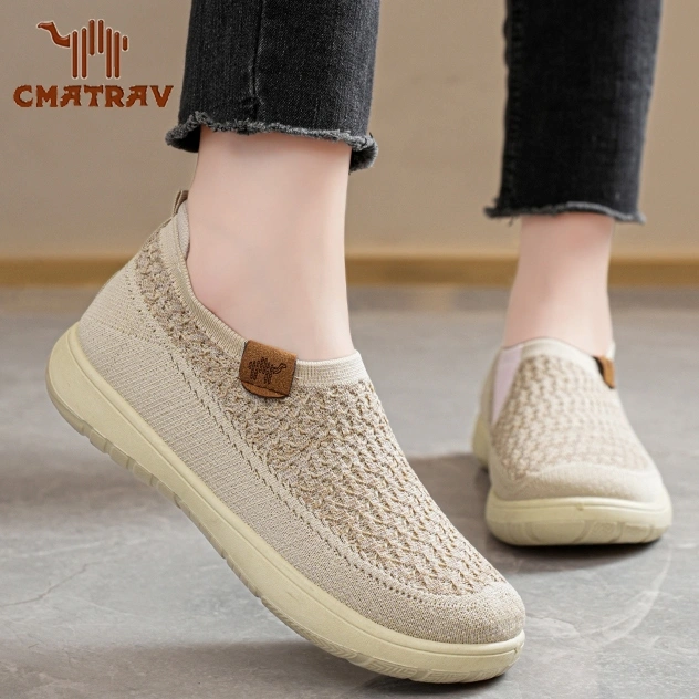 CMATRAV Sepatu Sneakers Slip-on Wanita Sepatu olahraga wanita Sepatu lari wanita