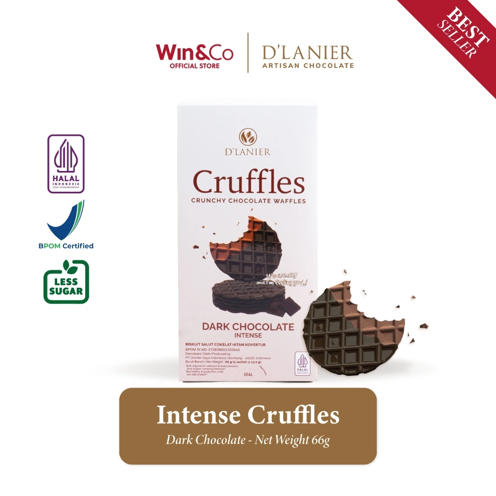 D'Lanier Dark Chocolate Intense Cruffles - 66 gr (5 sachet)