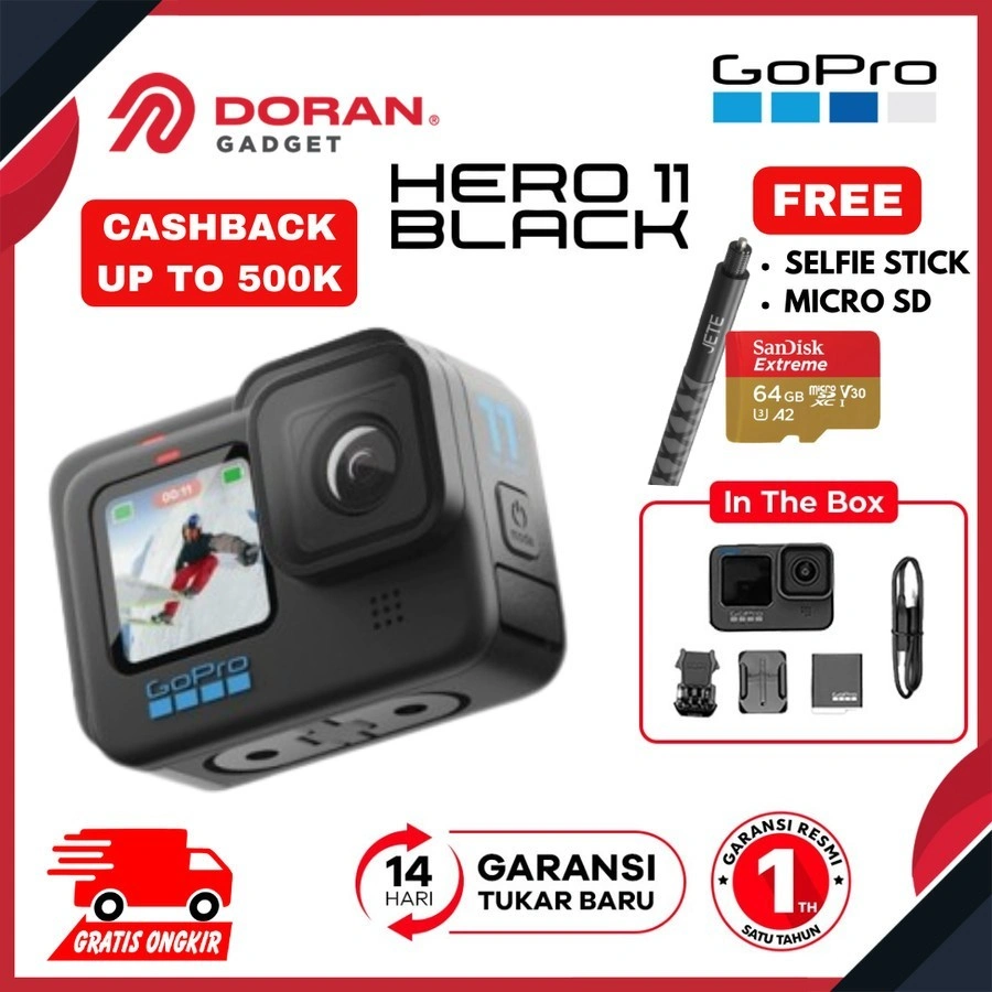 GoPro Hero 11 Black - GoPro Hero 12 Black Waterproof Action Camera - Garansi Resmi 1 Tahun