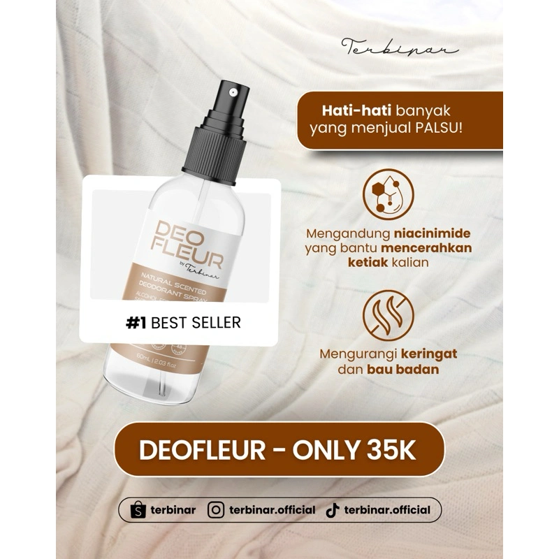 [OFFICIAL STORE] ORIGINAL DEOFLEUR - Deodorant Spray by Terbinar Deo Fleur