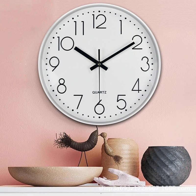 Jam Dinding Bulat Minimalis Tanpa Suara Desain Nordic Modern (Silent Quartz Wall Clock)