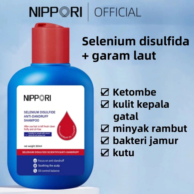 NIPPORl Selenium Disulfide Shampoo Oil Control Anti-Dandruff Anti-Itch Clear Malassezia Pengendalian Minyak Anti Ketombe Anti Gatal Shampo 300Ml