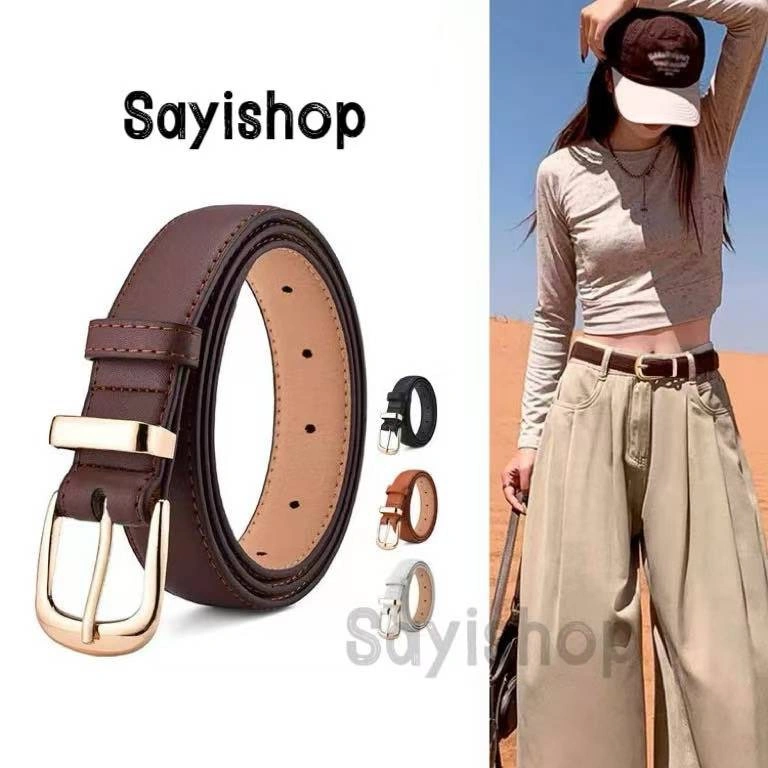 Sayishop Ikat Pinggang Wanita PU, Aksesori Fashion Korea, Cocok untuk Celana & Rok
