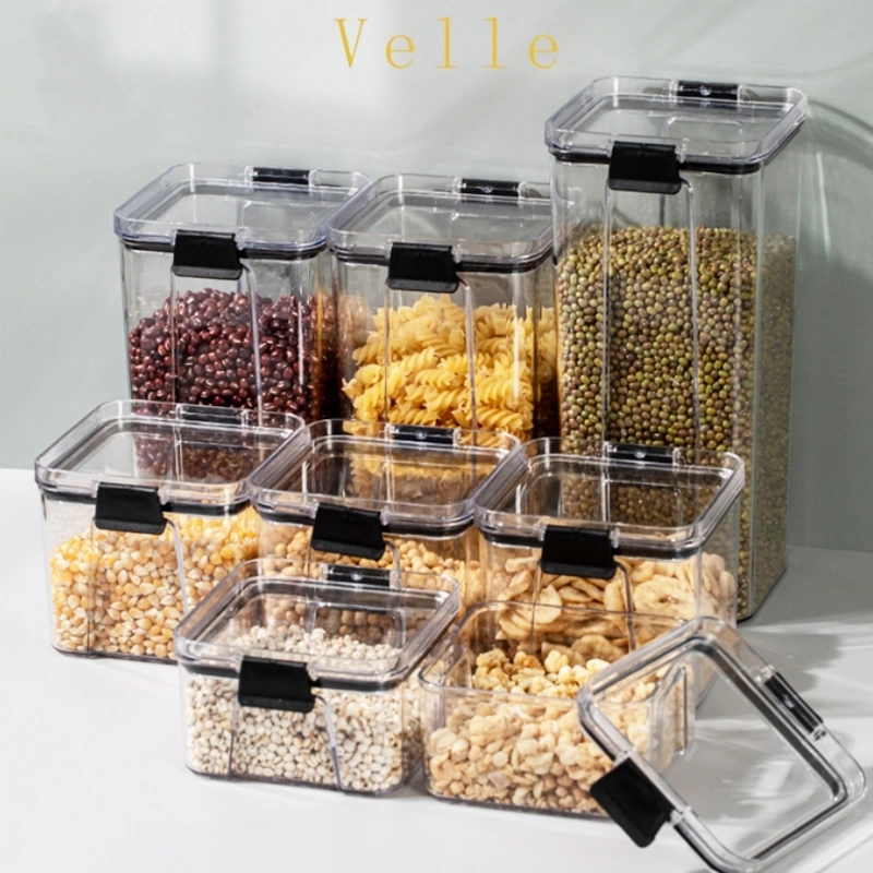 VELLE Toples Kotak Kedap Udara / Food Storage Jar Container / Toples Akrilik Tebal / Toples Snack Kedap Udara