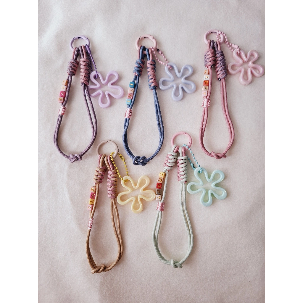 Emys Craft - Phone Strap Tali FREE Request Nama / Strap HP Tali / Gantungan HP / Hiasan HP / Gantungan Kunci / Gantungan Tas