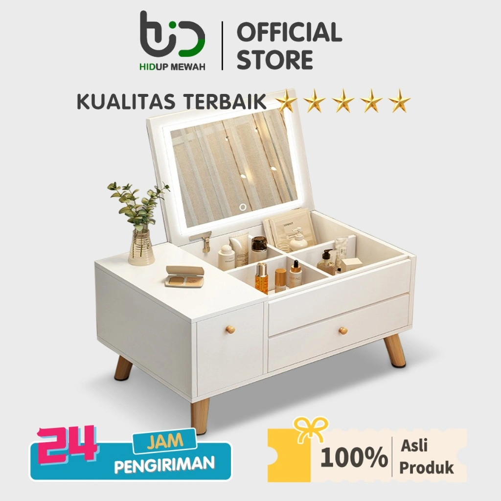 Hidup Mewah Meja Rias LED / Meja Samping / Meja Multifungsi / Meja Tamu