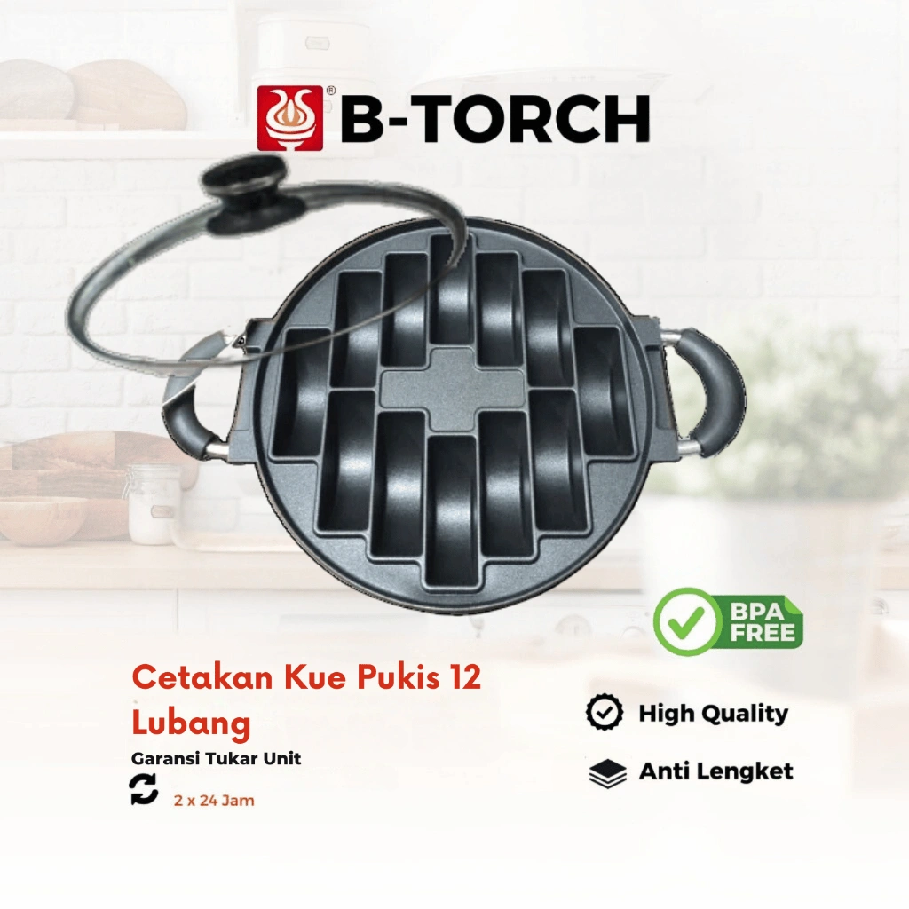 B-TORCH Cetakan Kue Pukis 12 Lubang / Cetakan kue Pancong Premium Anti lengket