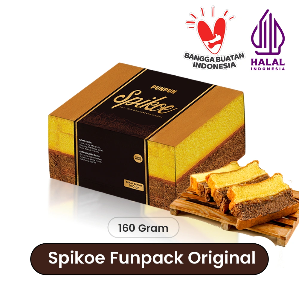 Spikoe Personal Size [KECIL] Lapis Khas Surabaya Original Oleh Oleh Cemilan PUNPUN Snack Food 160 Gram Size 14 x 9 X 6 cm | PUNPUN Spiko Funpack