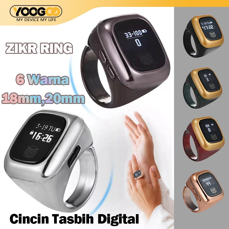 Cincin Tasbih Digital Tasbih Smart Ring Bluetooth Tasbih Digital Ring Counter Digital ZIKR Ring