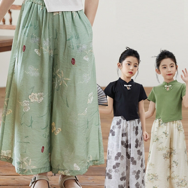 LISYAGIRL - SETELAN Motif BLOSSOM Terbaru Korean Style / Celana Kulot Anak Perempuan  4- 15 Tahun Set anak perempuan