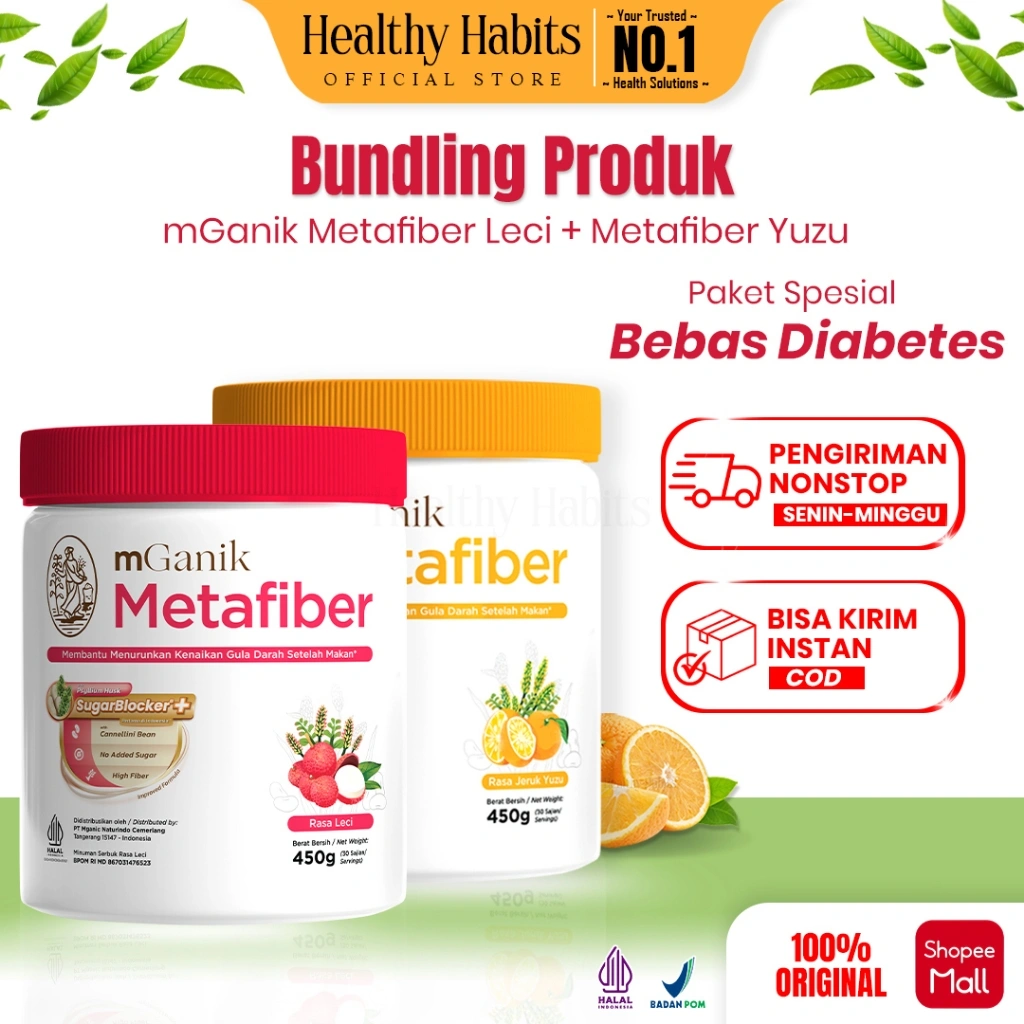 mGanik - Metafiber 450gr - Suplemen Serat Diabetes Herbal