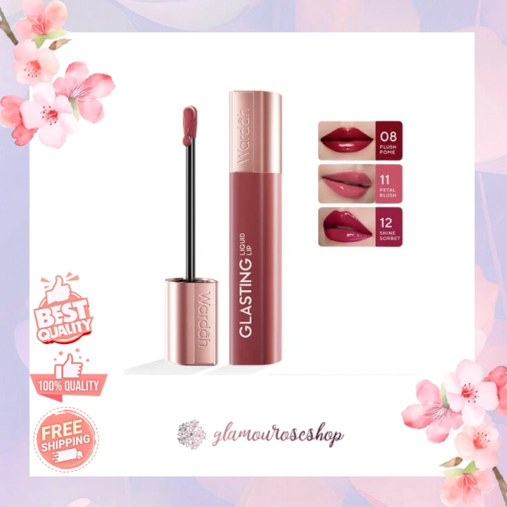 Wardah Glasting Liquid Lip Hi-Pigmented Glass Color Lipstick (New)