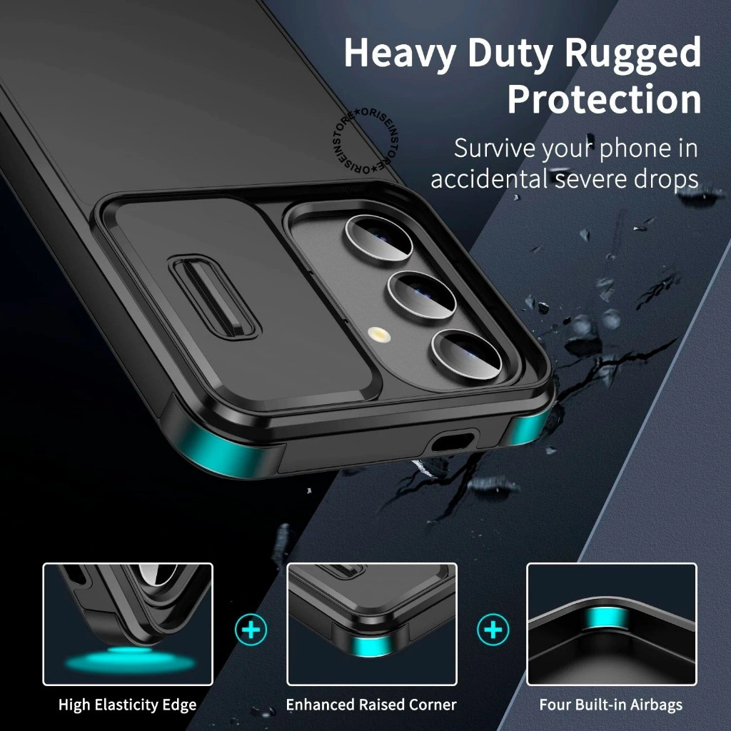 ORISEIN - Premium Window Slide Camera Case - Softcase/ Casing HP Compatible for Samsung A07 A16 A17 A36 A56 A35 A55 S23 S24 S25 S25FE Ultra Casing Tutup Kamera Full Cover Pelindung Handphone SAM25
