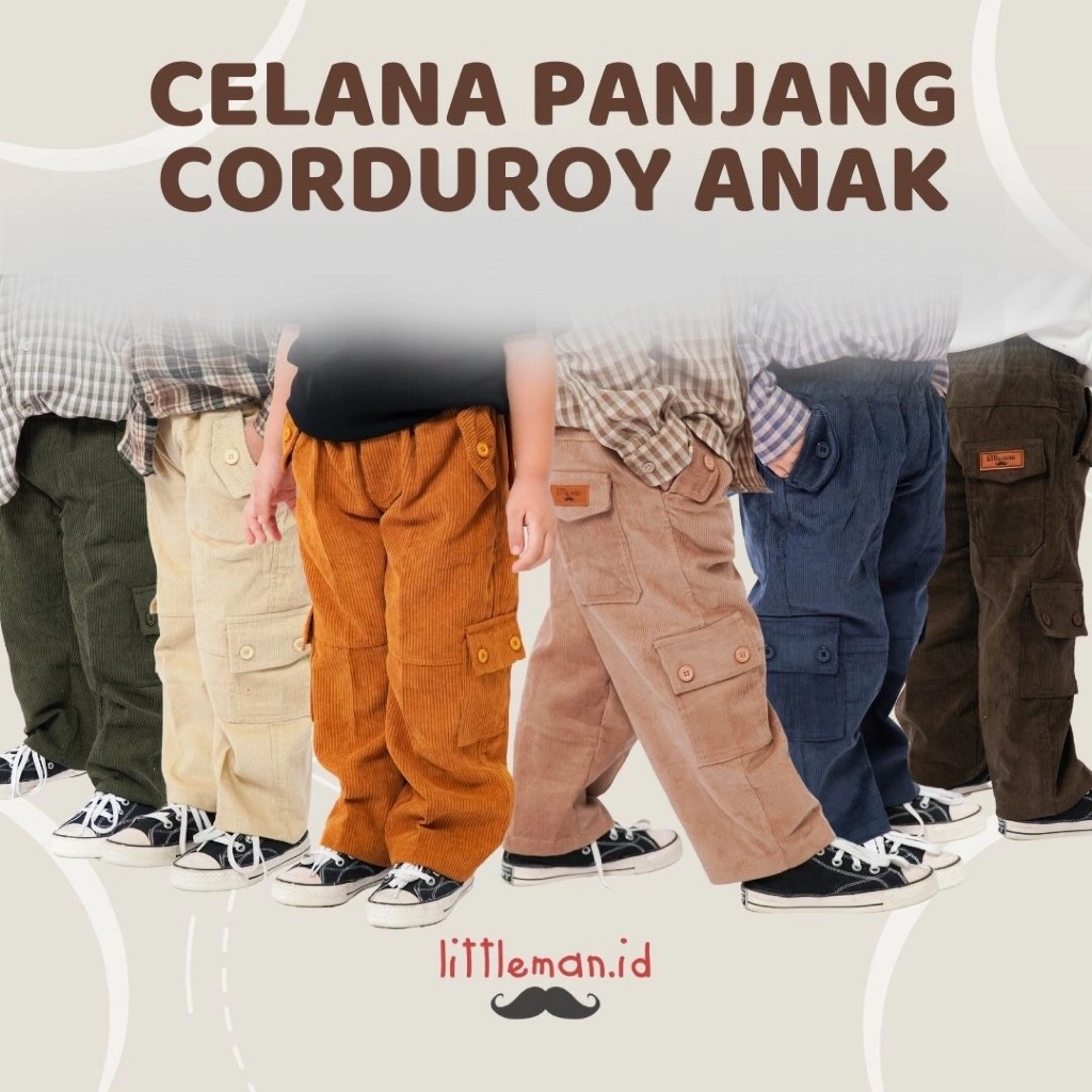 Celana Panjang Anak Corduroy Premium (1-12th) Original by Littleman.id