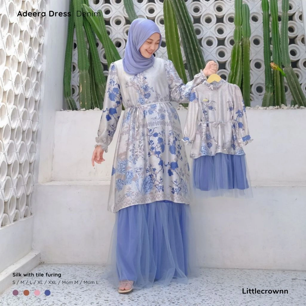 Littlecrownn - Adeera Dress  | Dress Anak Perempuan | Dress Couple Anak dan Ibu Fashion Lebaran