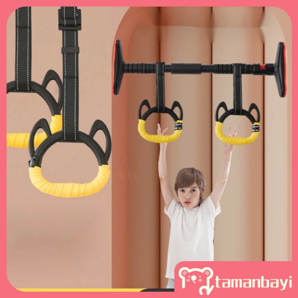 2Pcs Gym Rings Gymnastic Ring Pull Up Bar Ring Gym Ring Untuk Calisthenics Senam Cincin 1M