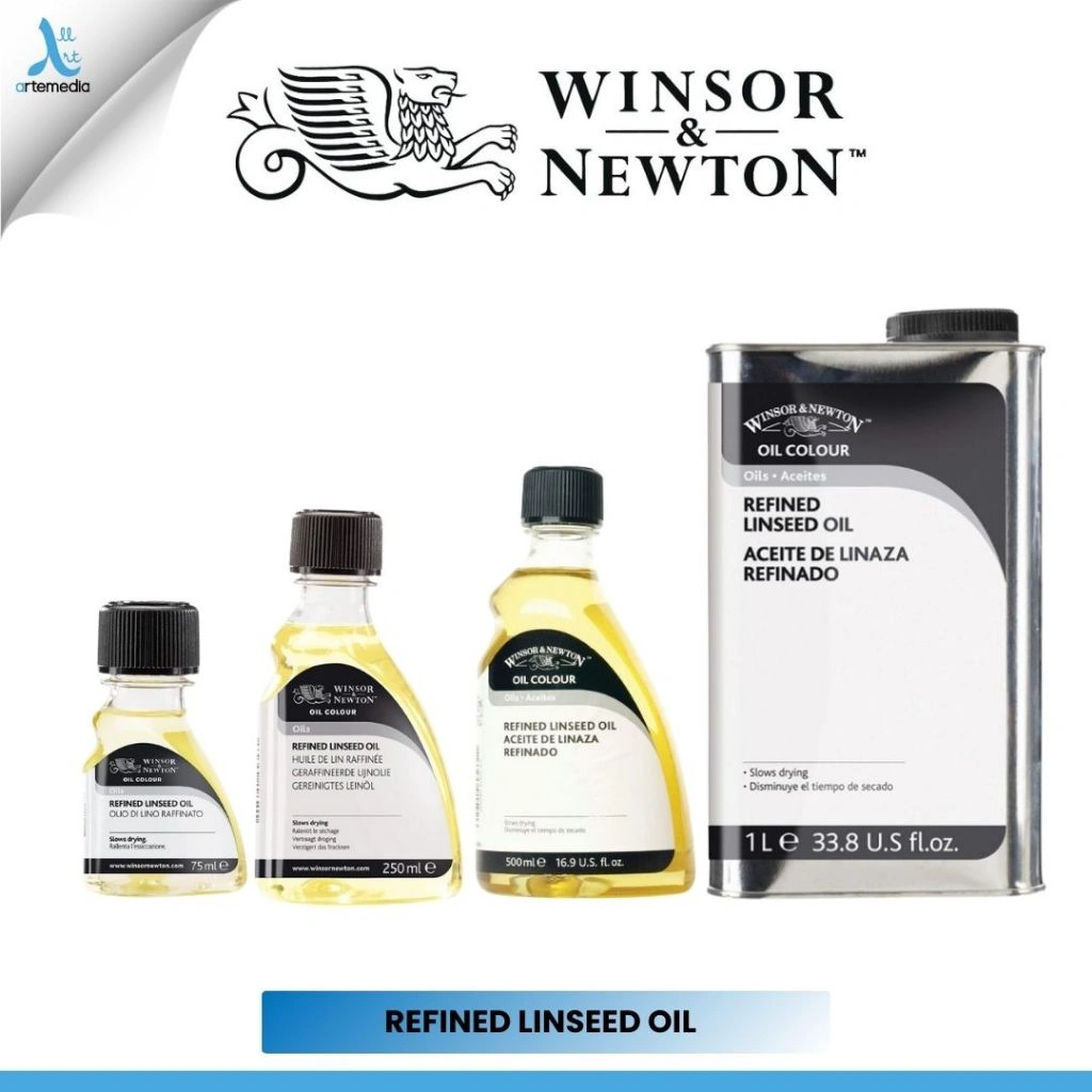 Winsor & Newton Refined Linseed Oil Painting Medium for Blending, Glazing & Natural Gloss | Medium Cat Minyak Minyak Rami