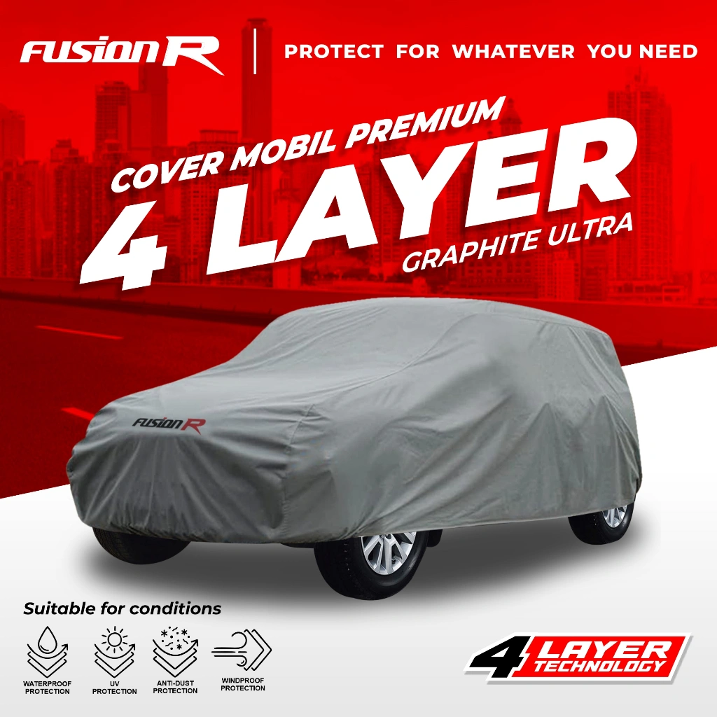Fusion R Body Cover Sarung Penutup Mobil Xpander, Innova, Raize, Rocky, Fronx, BRV, WRV Rush, Terios, XL7, Xforce, Creta, Kona Waterproof Tebal 4 Layer Anti Air Panas Matahari UV Protection