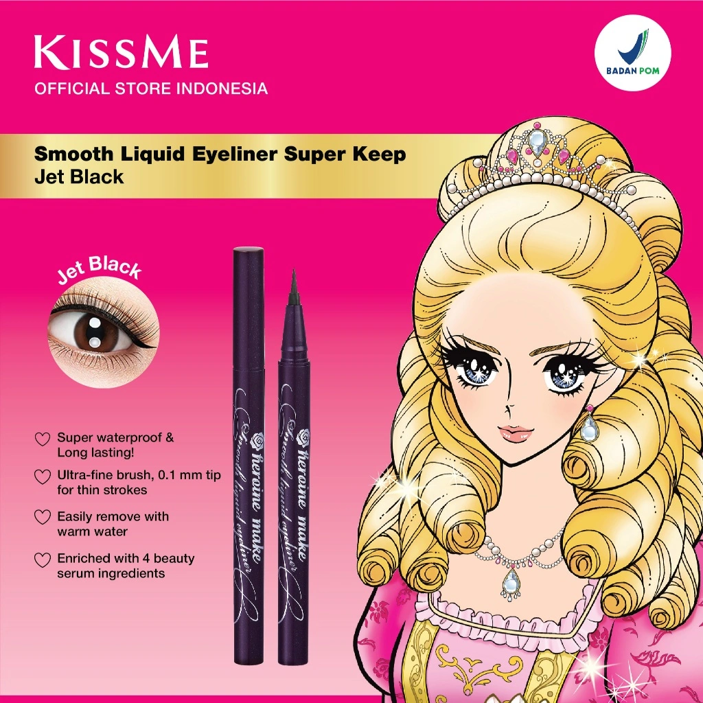 KISS ME HEROINE Make Smooth Liquid Eyeliner Super Keep Jet Black / Eyeliner Waterproof / Liquid Pen Eyeliner Anti Air