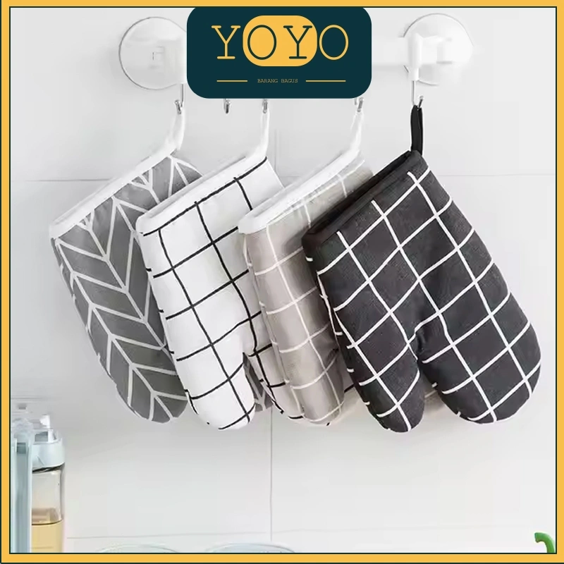 Sarung Tangan Anti Panas Dengan Pola Bunga Untuk Oven Anti Selip / Oven Hand Gloves Baking Microwave / Sarung Tangan Oven