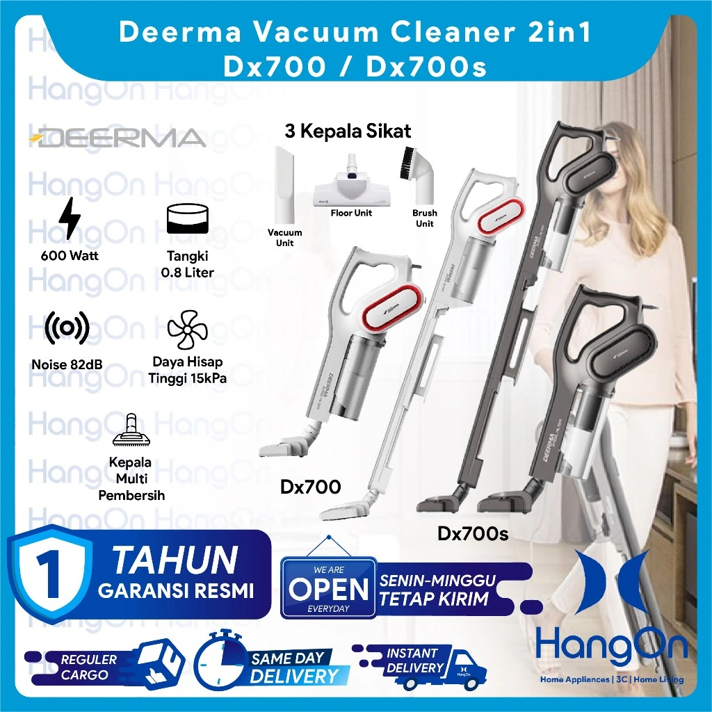 Deerma Vacuum Cleaner 2-in-1 Penyedot Debu DX700 / DX700S  DX 700 DX 700s Sedot Hisap debu Anti Debu dan Tungau 15000 PA